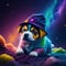 Cosmic Cuteness: AI-Generated Puppy Portraits in a Galaxy Rainbow Cloud