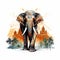 Cosmic Elephant: Hyper-realistic Animal Illustration With Indian Motifs