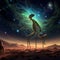 Cosmic Encounter - A Praying Mantis Admiring the Extraterrestrial Skies