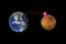 Cosmic flight from Earth to Mars