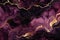 Cosmic Marbling: Golden Veins on Purple Abyss