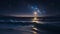 Cosmic Oasis: Starlit Ocean and Milky Way for Wallpaper or Zoom Background