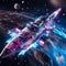 Cosmic Odyssey: A Silver Spaceship Ventures into Unexplored Dimensions