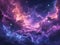 A cosmic scene using grainy gradients to depict a universe or a nebula