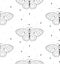 Cosmic Seamless Pattern with Stars, Butterflies