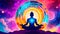 Cosmic Serenity: Yoga Amidst Celestial Splendor. Generative  AI