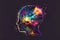 Cosmic space mind or brain colourful