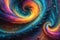 Cosmic Symphony: Swirling Colors Intermingle on Textured Canvas - Evoke the Feeling of a Macro Shot of a Cosmic Nebula