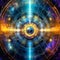 Cosmic time and energy concept background. Time travel machine abstract background