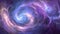Cosmic vortex swirls in a dance of purple and blue nebulosity. AI generated