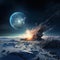 Cosmic Winter Clash: Asteroid Collides, Transforming Snowy World Drama