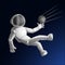 Cosmonaut catching sputnik