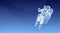 Cosmonaut in a spacesuit with space equipment. Cosmic science banner design