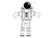 Cosmonaut vector illustration. Isolated on a white background.