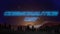Cosmonautics Day neon sign glowing against starry night sky