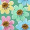 Cosmos, kosmeya. Illustration, texture of flowers. Seamless pattern. Floral background, photo collage for production of textile,