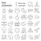 Cosmos thin line icon set, space symbols collection, vector sketches, logo illustrations, astronomy signs linear