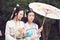 Cosplay Chinese classic beauty bestie best close friends in traditional ancient drama costume hanfu