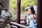 Cosplay Chinese classic beauty in traditional ancient drama costume hanfu