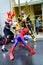 Cosplayer as characters Kamen Rider and Spider man.