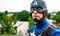 Cosplayer dressed as \'Captain America\' from Marvel