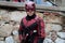 Cosplayer dressed as Daredevil, superhero from the Marvel series at the Lucca Comics and Games 2022 cosplay event.