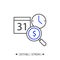 Cost analysis line icon. Editable illustration