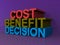 Cost, benefit, decision