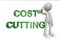 Cost cutting word with man
