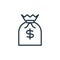 cost icon vector from busines and finace concept. Thin line illustration of cost editable stroke. cost linear sign for use on web