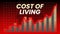 Cost of living Increasing Concept background with red alarming colors 4k