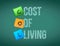 cost of living post memo chalkboard sign