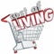 Cost of Living Shopping Cart Words Higher Price Goods Products