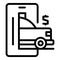 Cost loan car icon outline vector. Bank management