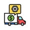 cost of logistics services color icon vector illustration