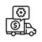 cost of logistics services line icon vector illustration