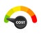 Cost reduction Level Meter, measuring scale. Cost reduction Level speedometer indicator. Price management. Vector stock