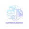 Cost reimbursement blue gradient concept icon