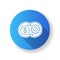 Cost synergy blue flat design long shadow glyph icon