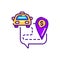 Cost taxi color line icon. Online mobile application order taxi service. Pictogram for web, mobile app, promo. UI UX design
