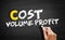 Cost Volume Profit text on blackboard