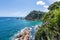 Costa Brava coastline seen from Marimurtra botanical garden in Blanes, Spain