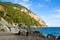 Costa Brava landscape on Begur coastline overlooking bay and rocky cliff