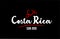 Costa Rica country on black background with red love heart and its capital San Jose