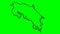 Costa Rica drawing outline map green screen isolated