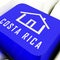 Costa Rica Homes Computer Key Depicts Real Estate Or investment Property - 3d Illustration