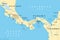 Costa Rica and Panama, Isthmus of Panama and Darien Gap, political map