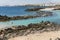 Costa Teguise Lagoon in Lanzarote, Spain, editorial