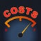 Costs Gauge Means Display Bills And Finances