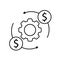 Costs optimization vector icon. Production efficiency illustration sign. expense symbol.